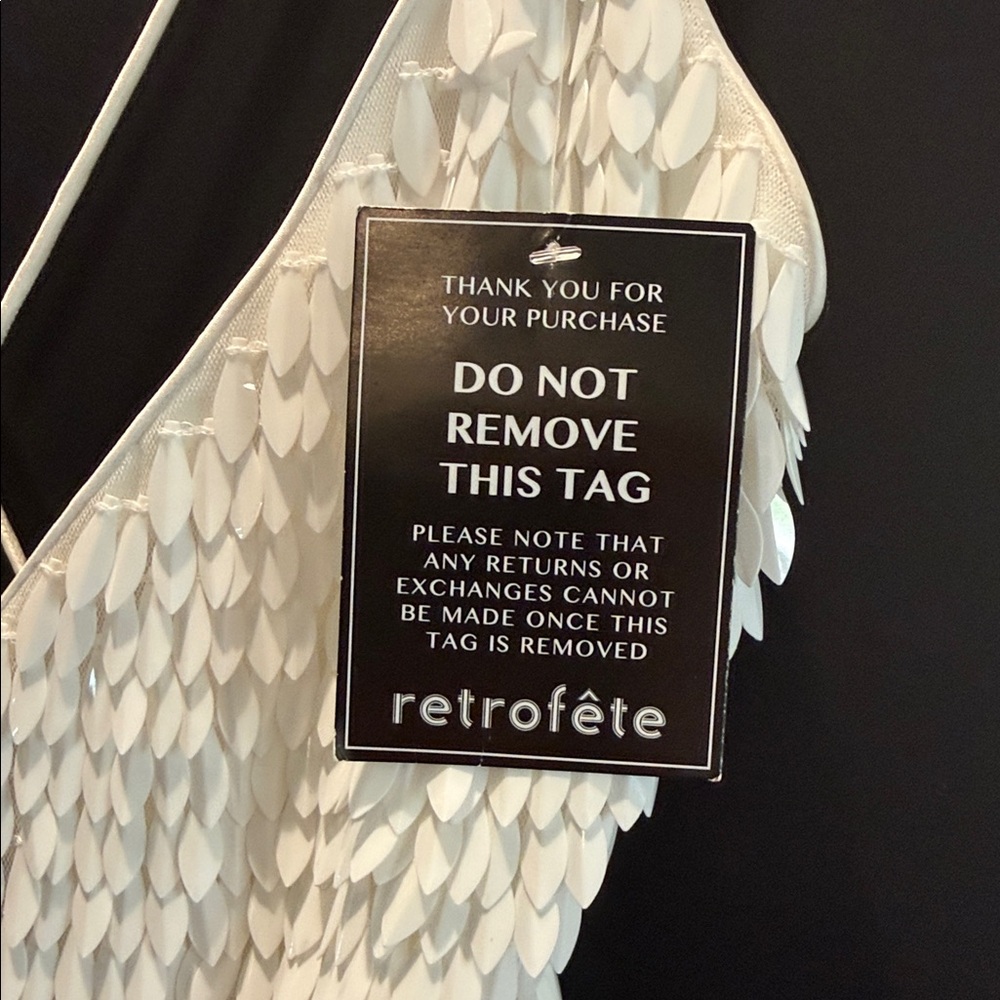 Retrofete White Sequin Dress - Picture 5 of 9